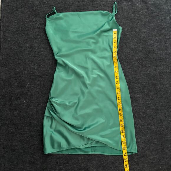 MAJORELLE LAURENA GREEN SATIN MINI DRESS WOMEN SIZE XS - Picture 9 of 16